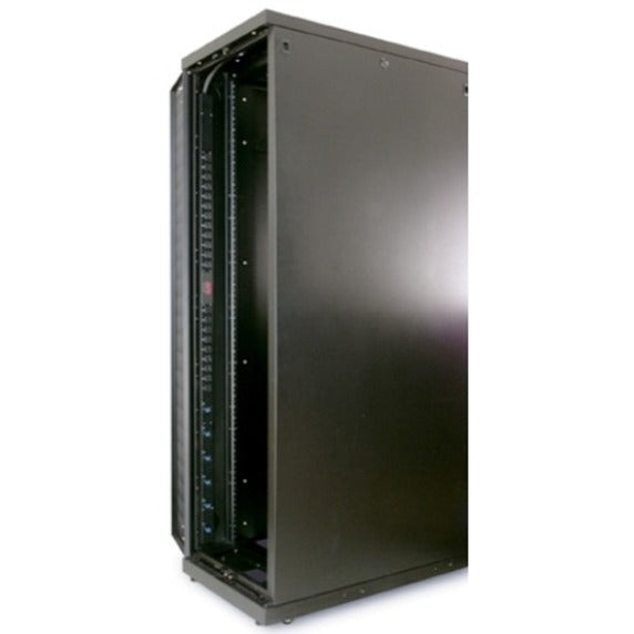 Perspective view of APC AP7552 PDU in rack enclosure highlighting maintenance accessibility