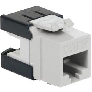 ICC CAT6A RJ45 Keystone Jack featuring black and white housing with integrated shielding design