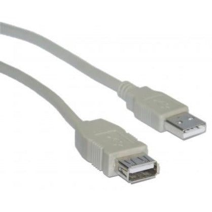 SRC USB 2.0 extension cable showing male Type-A connector on one end and female Type-A connector on the other end with 6-foot gray cable