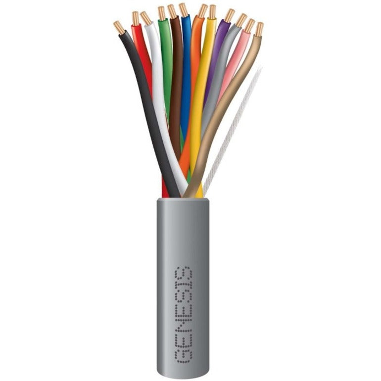 Genesis 21095509 Riser Rated Security & Control Cable, 12 Conductors, 22 AWG, 500 ft, Gray Jacket