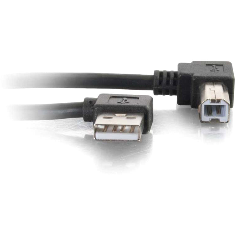 Detailed view of USB Type-A and Type-B connectors showing contact points and construction