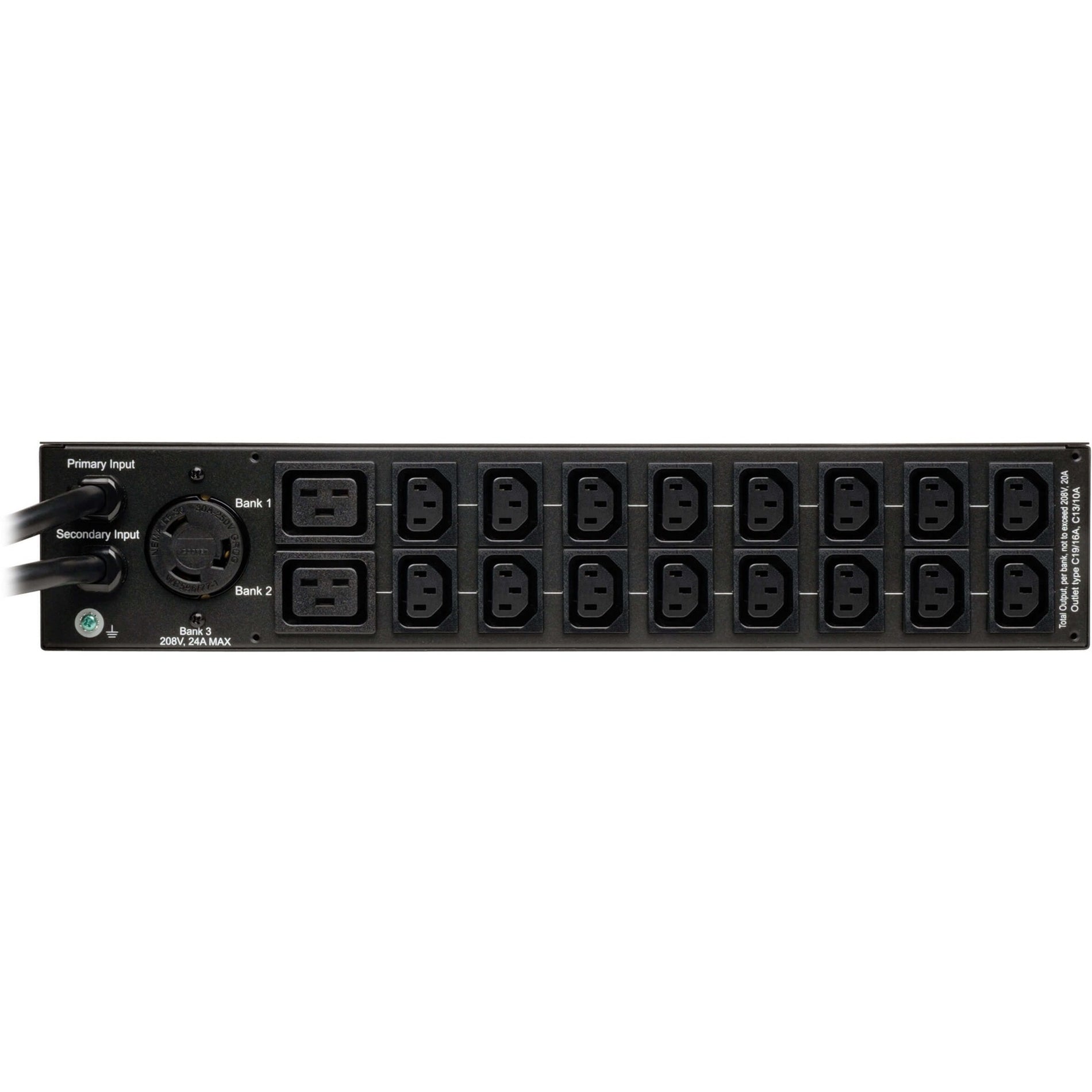 Tripp Lite PDUMH30HVAT Metered PDU, 19-Outlets, 2U Rack-mountable