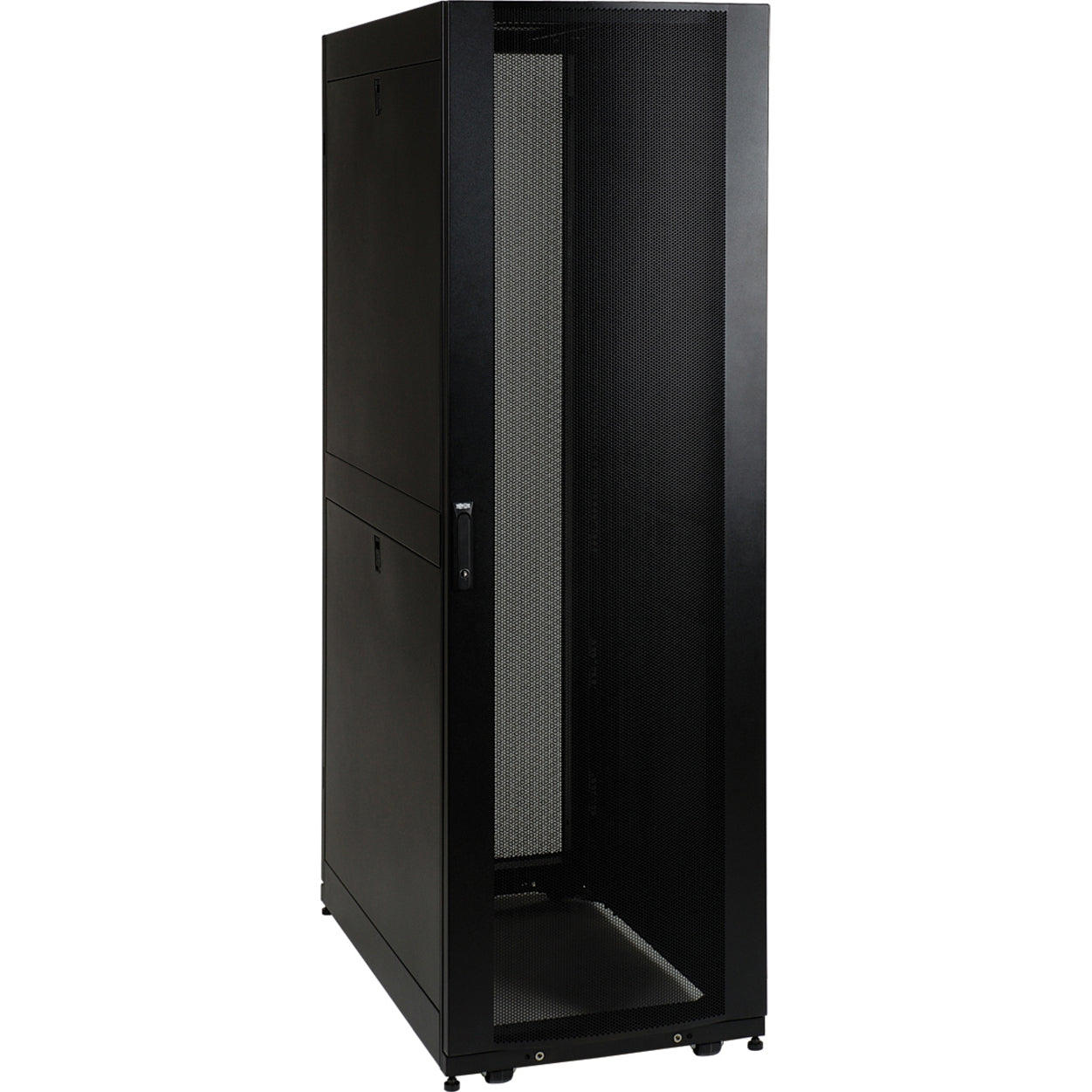 Side angle view of SR42UBSD rack cabinet showing sturdy construction and professional finish-alternate-image3