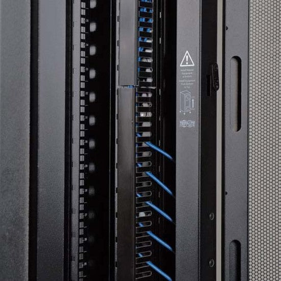 Close-up of vertical cable management system showing organization features-alternate-image9