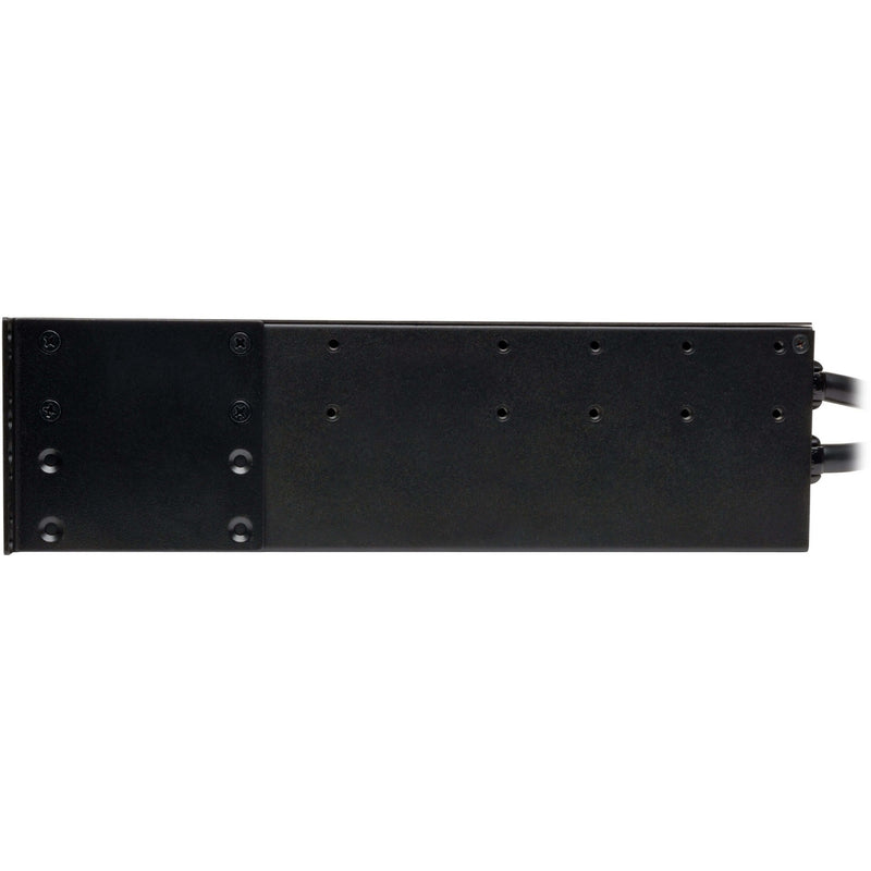 Side view of 2U rack-mount PDU showing mounting holes and construction