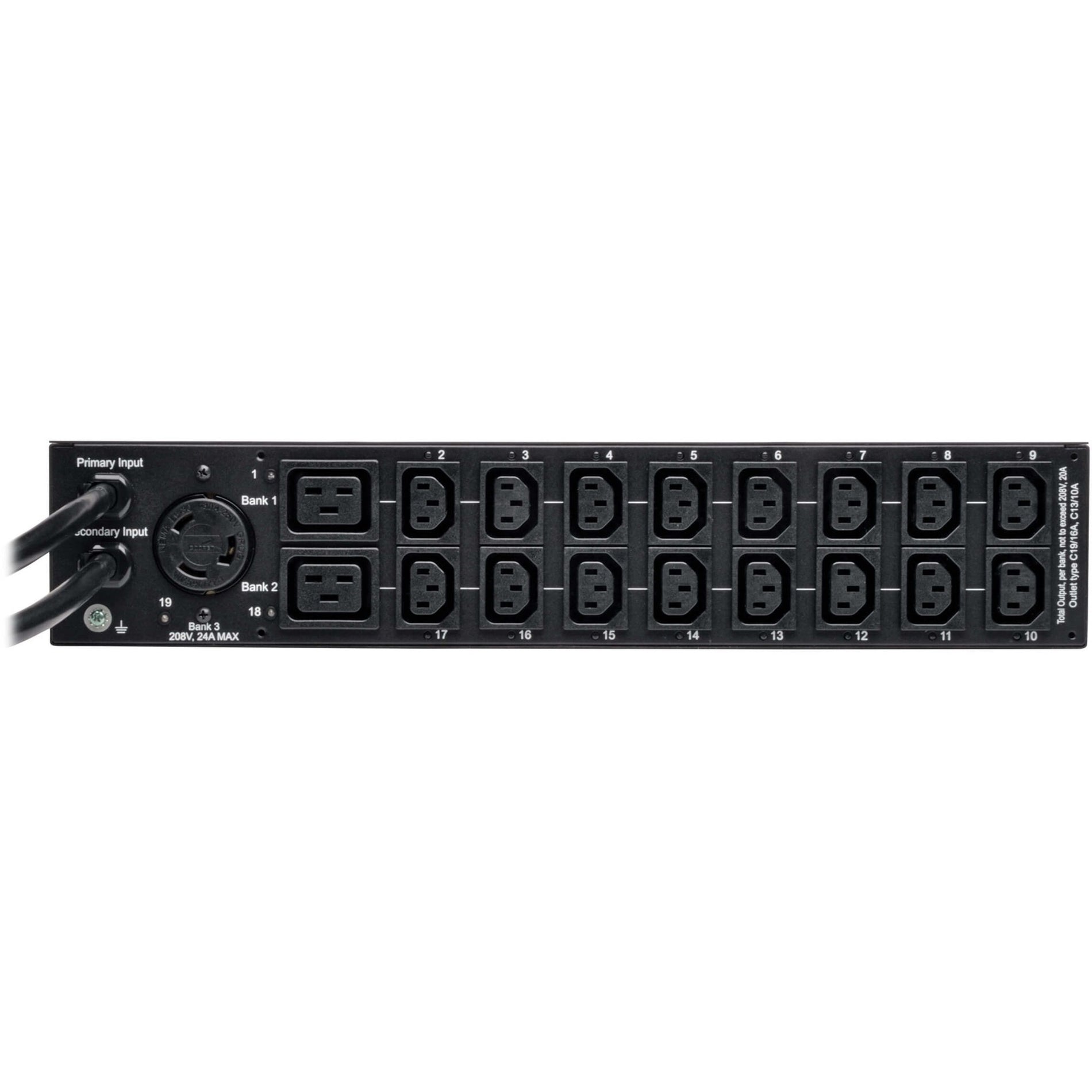 Tripp Lite PDUMH30HVATNET Switched PDU, 19-Outlets, 2U Rack-mountable, 230V AC