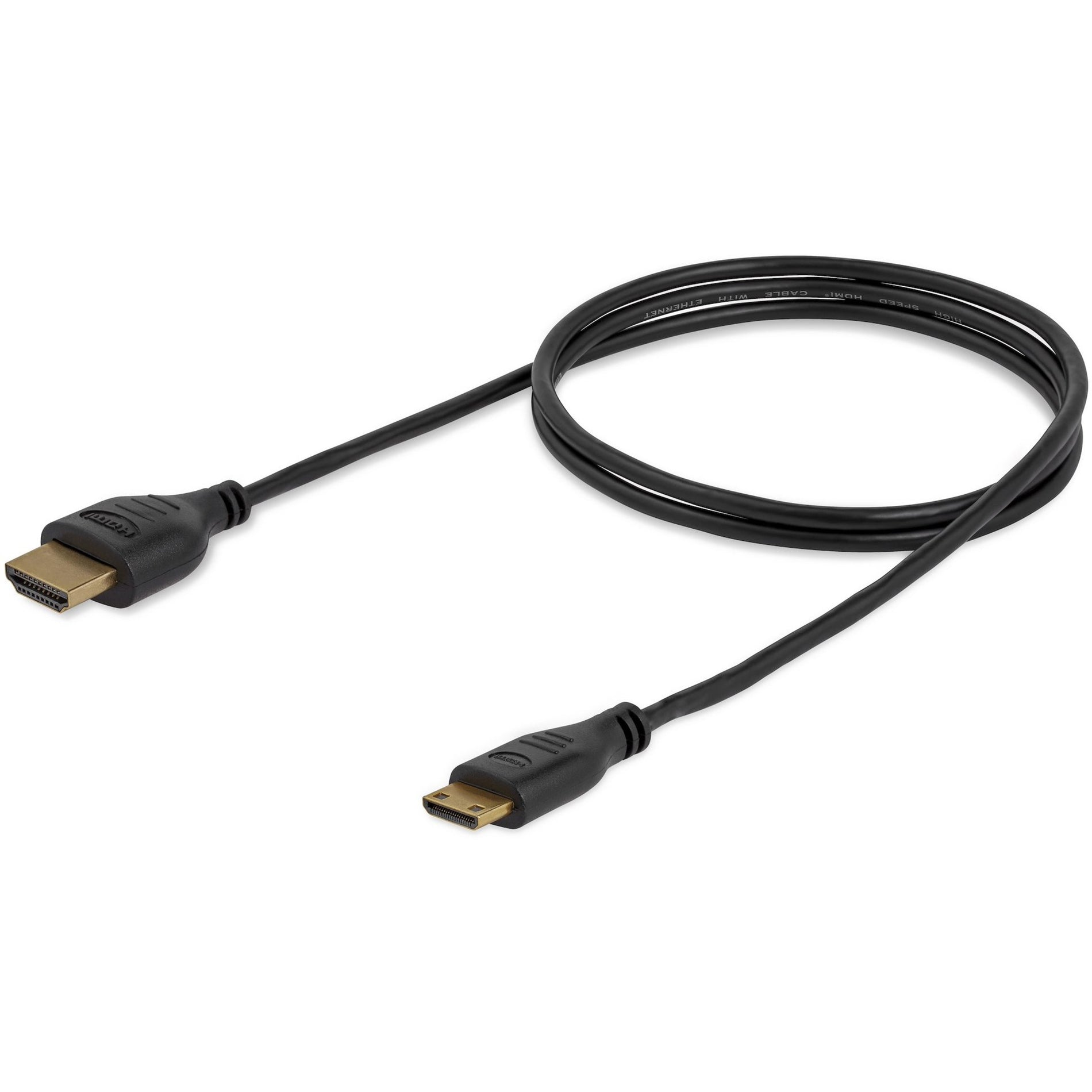 StarTech.com HDMIACMM3S 3 ft Slim HDMI High Speed with Ethernet Cable, HDMI to Mini HDMI