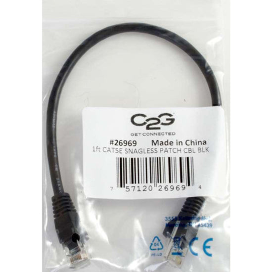 C2G Cat5e ethernet cable in retail packaging with product information and barcode