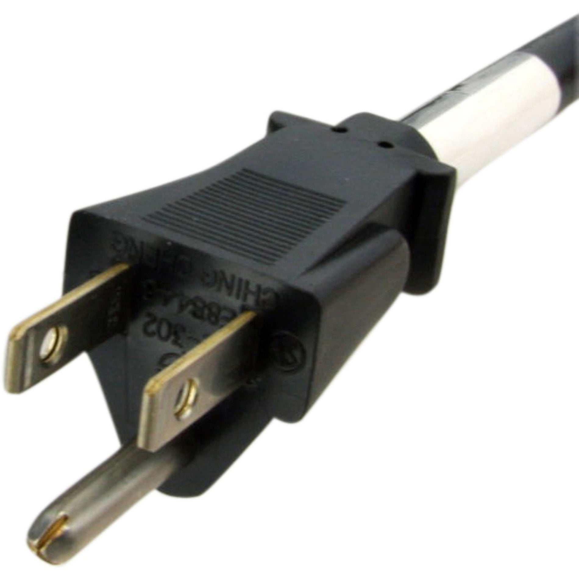 Close-up view of the NEMA 5-15P male plug connector showing brass contacts and black housing-alternate-image2