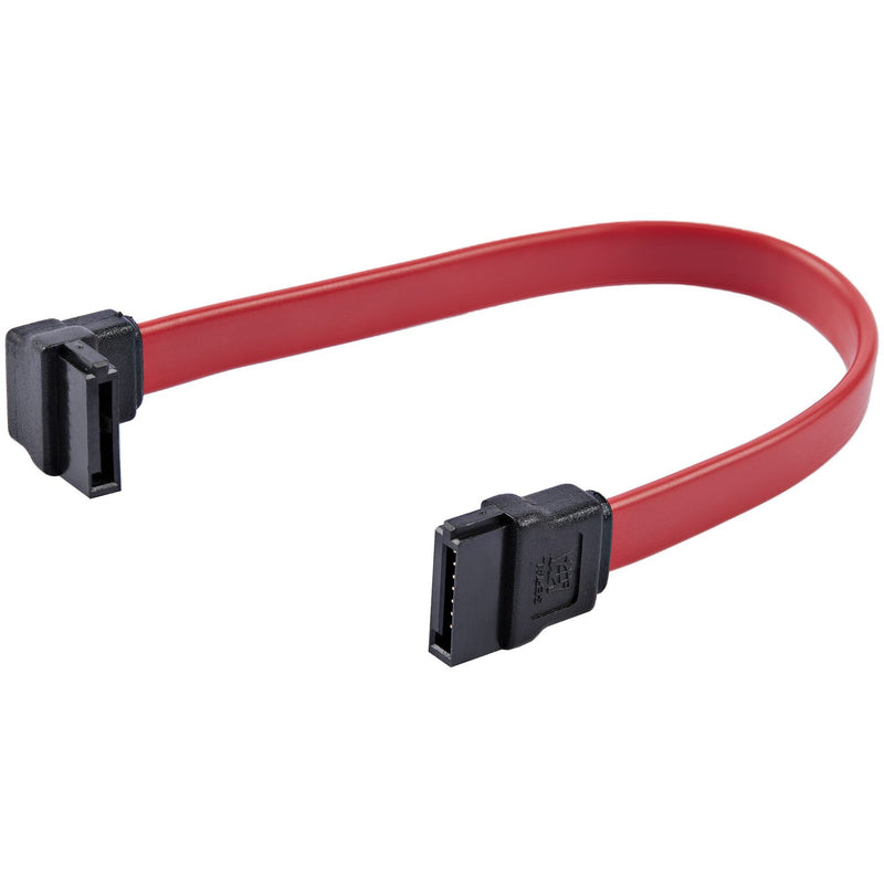 StarTech.com SATA cable curved to show flexibility with red cable and black connectors