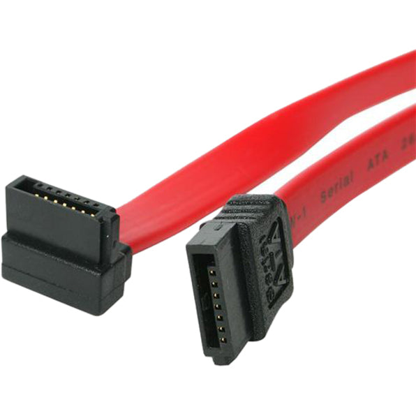 StarTech.com SATA8RA1 8in SATA to Right Angle SATA Serial ATA Cable, Copper Conductor, Shielded, Red