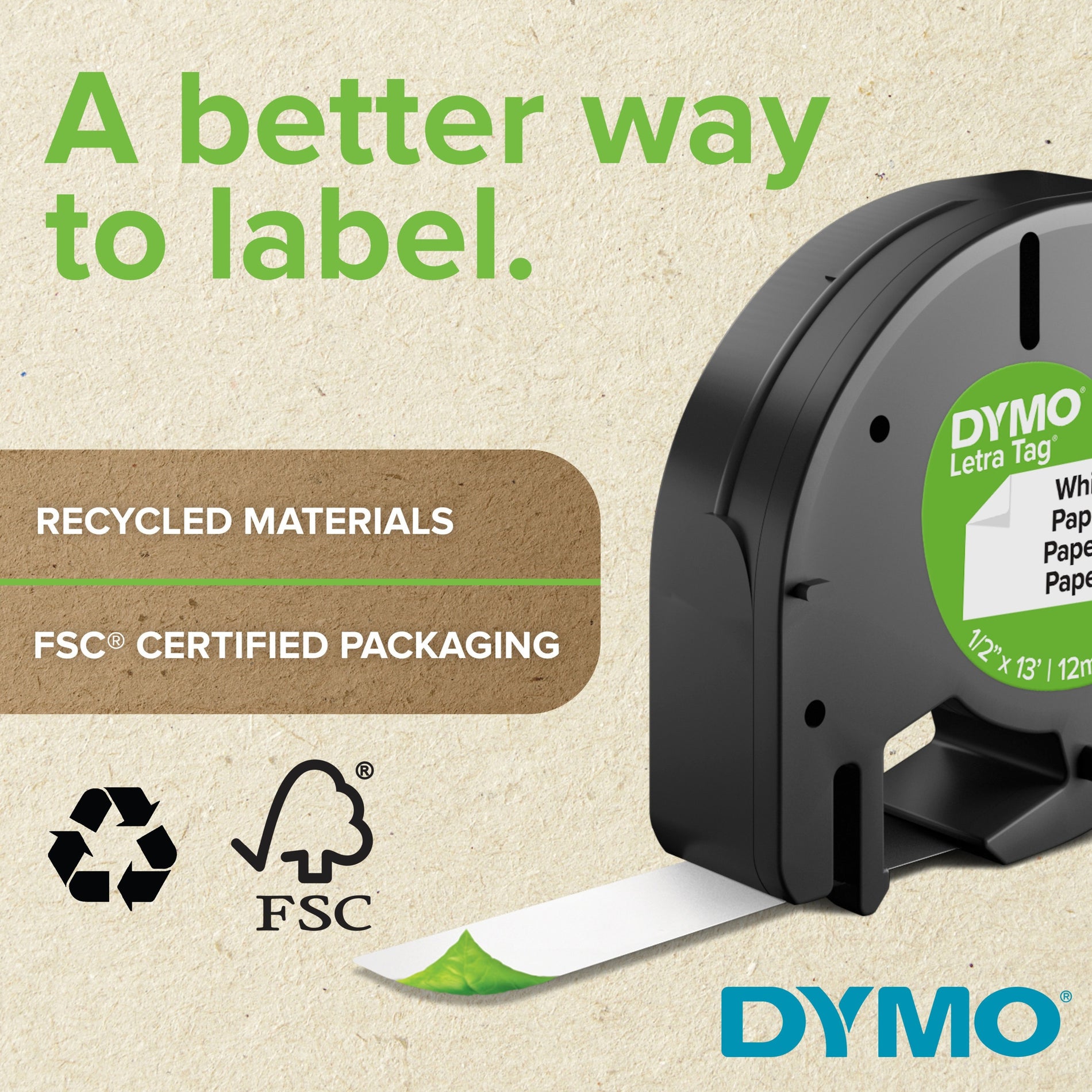 Image showing recycling symbols and FSC certification with Dymo label printer-alternate-image6