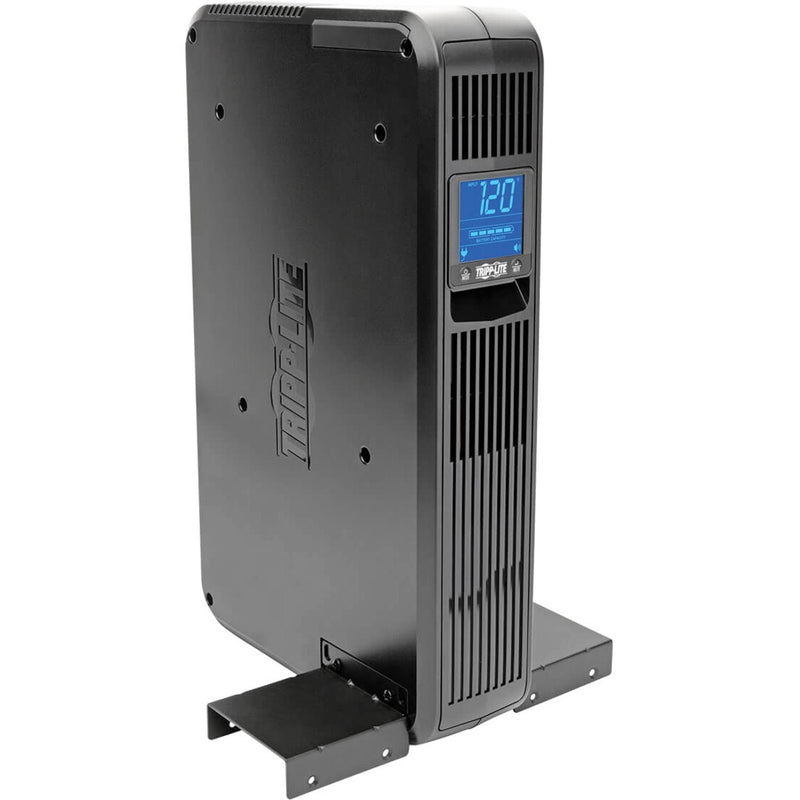 Tripp Lite SMART1500LCDXL UPS in tower orientation with vertical mounting stands