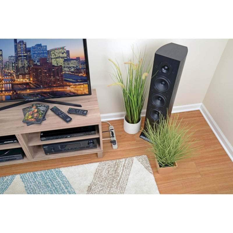 Home entertainment setup protected by Tripp Lite surge protector