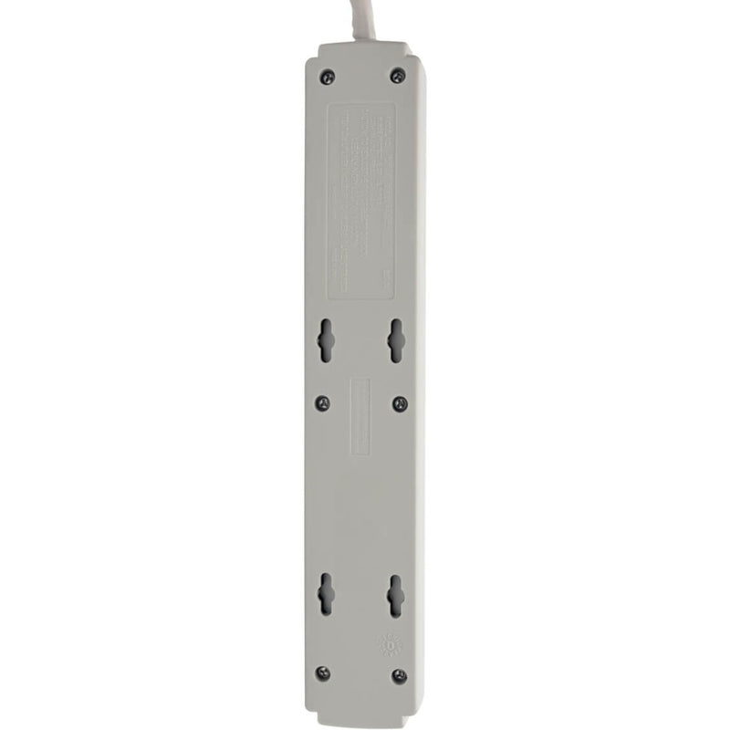 Back view of Tripp Lite TLP615 surge protector showing mounting keyhole slots