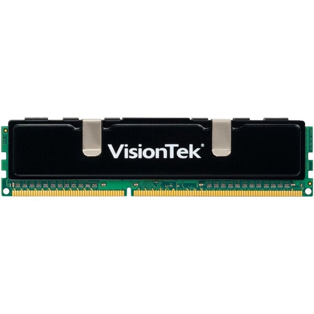 VisionTek DDR3 RAM module with black heatsink and silver mounting clips-alternate-image1