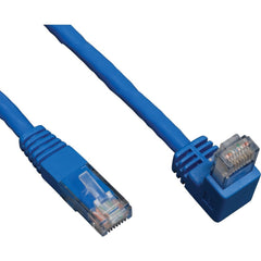 Tripp Lite Cat6 Network Patch Cable, Right-angled Connector, Molded Stranded Copper, 5ft Blue, RJ-45 M/M, ETL Verified - N204-005-BL-DN (Lifetime Warranty)