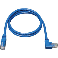 Tripp Lite Cat6 Network Patch Cable, Left-Angled Connector, Molded Stranded 10ft Blue, RJ-45 M/M, ETL Verified - N204-010-BL-LA (Lifetime Warranty)