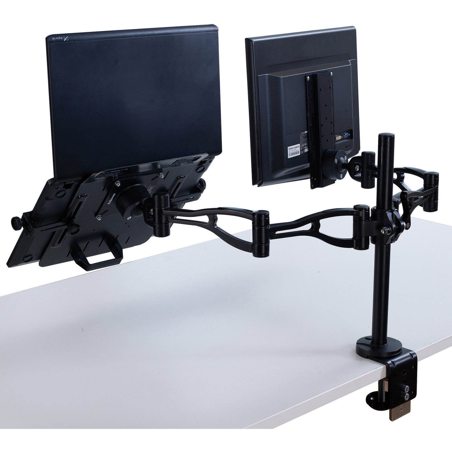 Fellowes 8041701 Professional Series Depth Adjustable Dual Monitor Arm, 3D Adjustability, Reduce Neck Strain, TAA Compliant