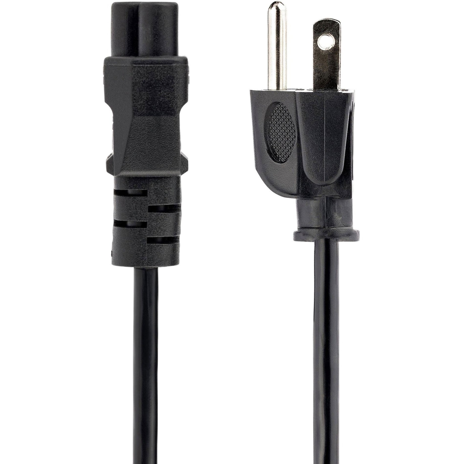 StarTech.com PXT101NB3S10 10 ft Standard Laptop Power Cord, 10A, 125V AC, Black