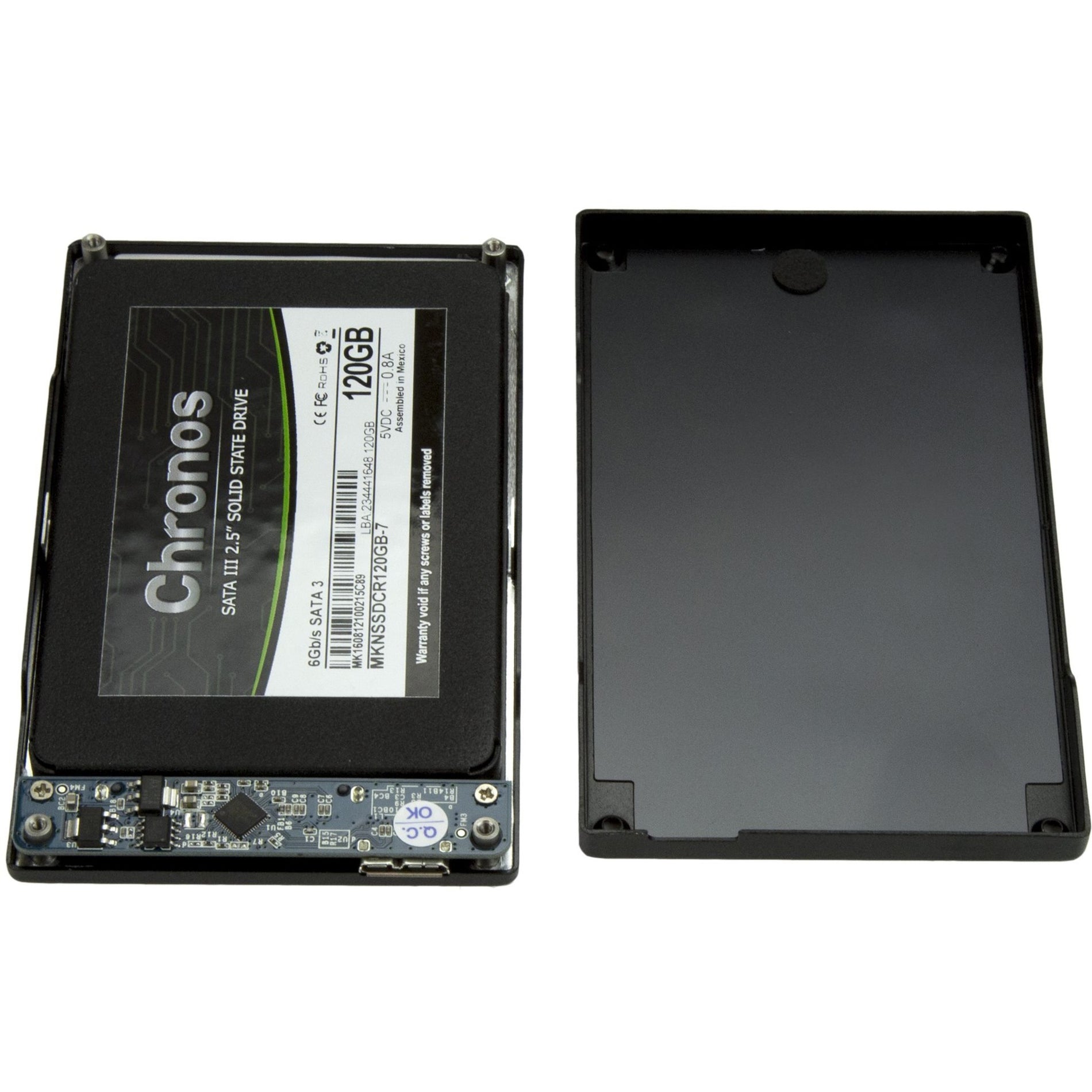 StarTech.com SAT2510BU32 2.5in USB 3.0 SSD SATA Hard Drive Enclosure, Fast Data Transfer and Easy External Storage