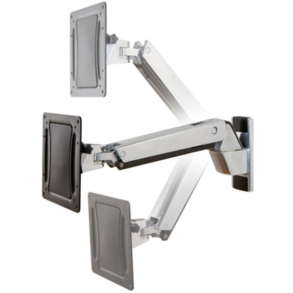 Ergotron Mounting Arm for Flat Panel Display - Polished Aluminum, Black (45-296-026) Main image