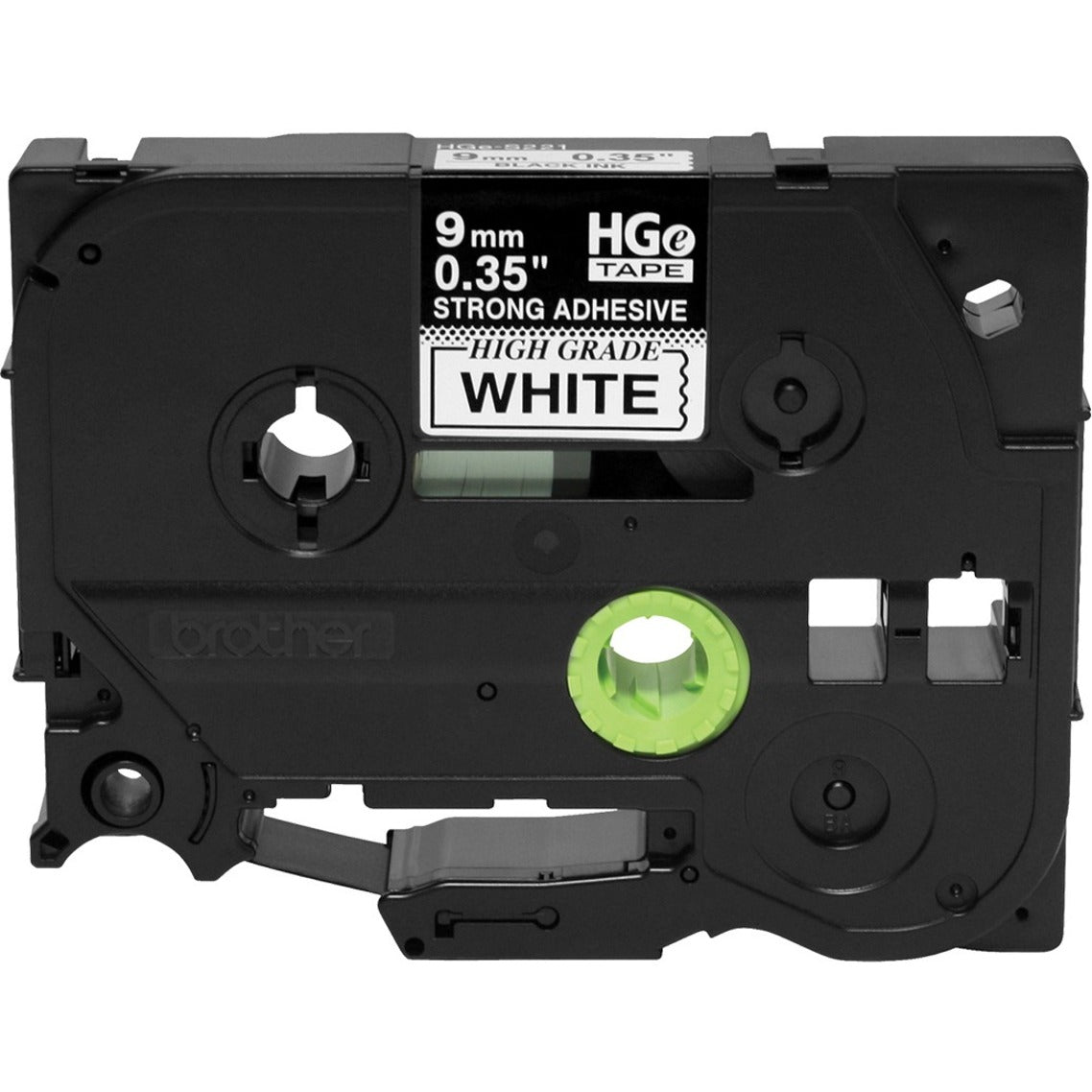 ブラザー HGES2215PK ブラック オン ホワイト エクストラストレングス接着ラベルテープ、耐久性、自己接着、5 パック