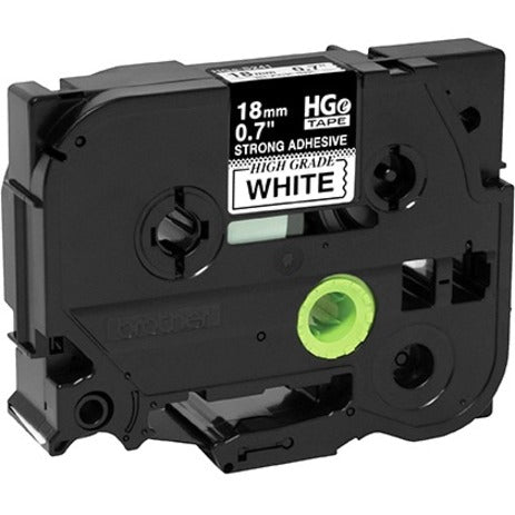 ブラザー HGES2415PK ブラック オン ホワイト エクストラストレングス粘着ラベルテープ、セルフ粘着、化学耐性、耐久性、5 パック
