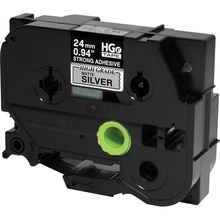 Brother HGES9515PK Negro sobre Plata Mate Cinta de Etiqueta Adhesiva de Fuerza Extra Duradera Autoadhesiva Paquete de 5