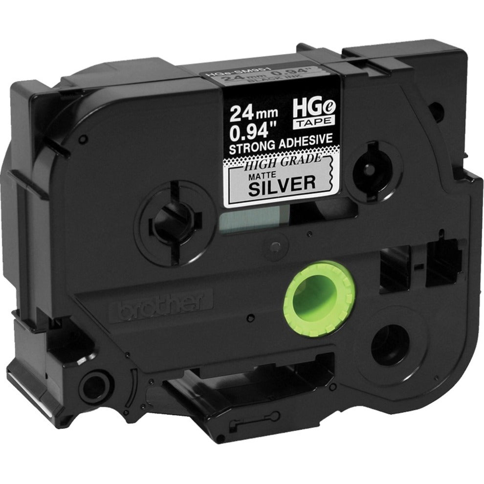 Brother HGES9515PK Negro sobre Plata Mate Cinta de Etiqueta Adhesiva de Fuerza Extra Duradera Autoadhesiva Paquete de 5