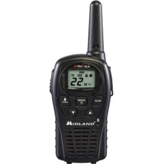 Front view of Midland LXT500VP3 two-way radio showing LCD display and control buttons-alternate-image2