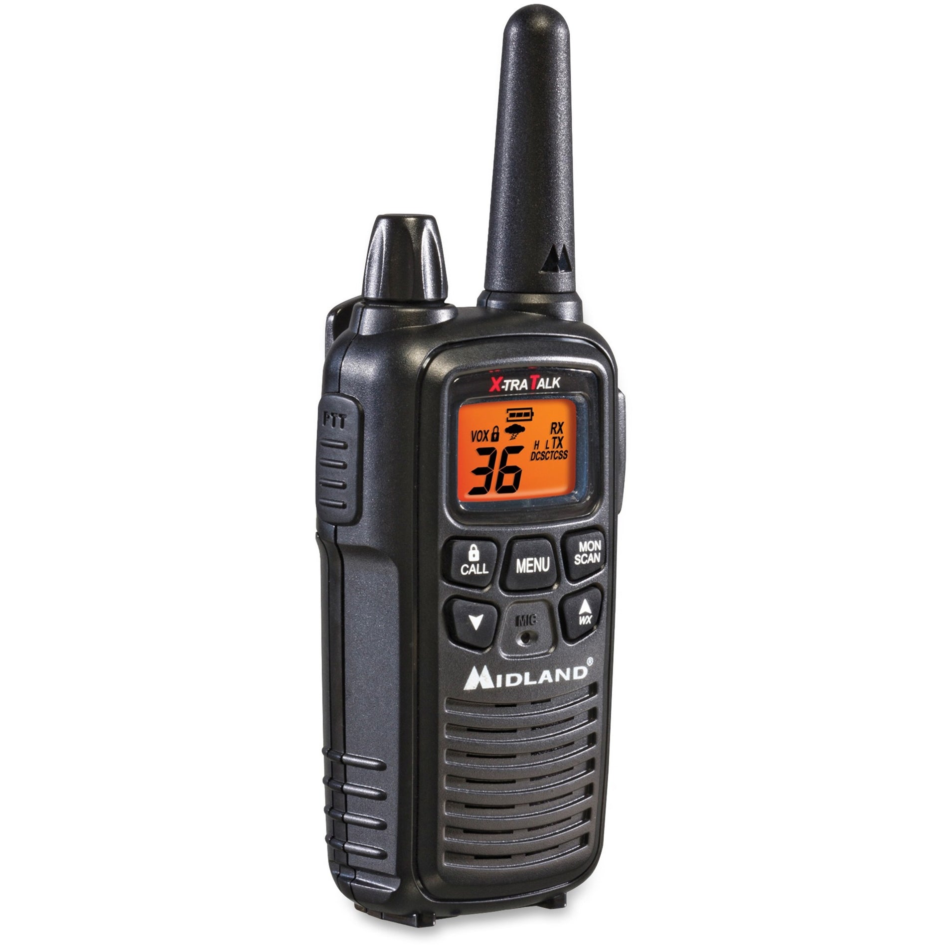 Side view of Midland two-way radio showing ergonomic design and antenna-alternate-image3