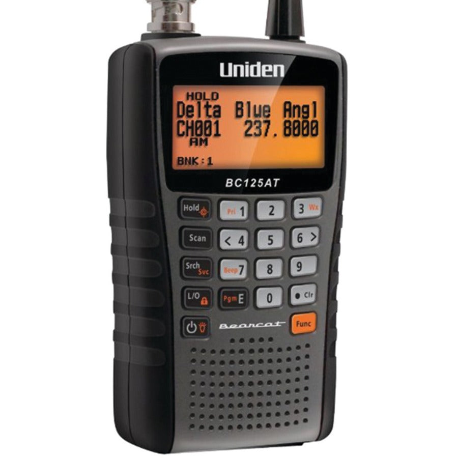 Uniden BC125AT 500 Alpha Tagged Channel Bearcat Handheld Scanner, VHF/UHF, Close Call RF Capture, Backlit LCD Display