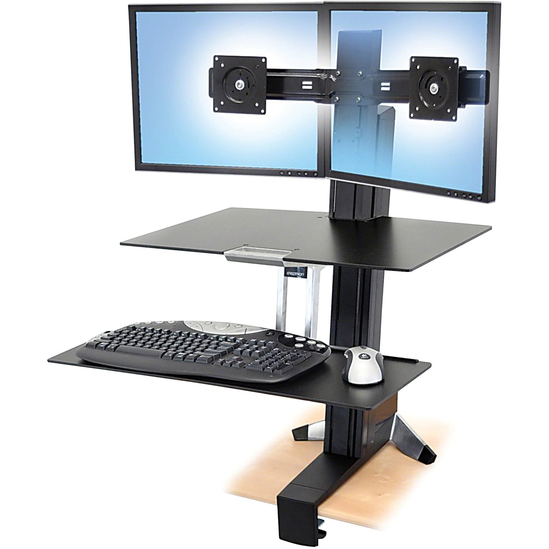 Ergotron 33-349-200 WorkFit-S Bureauklem voor monitor toetsenbord - Zwart