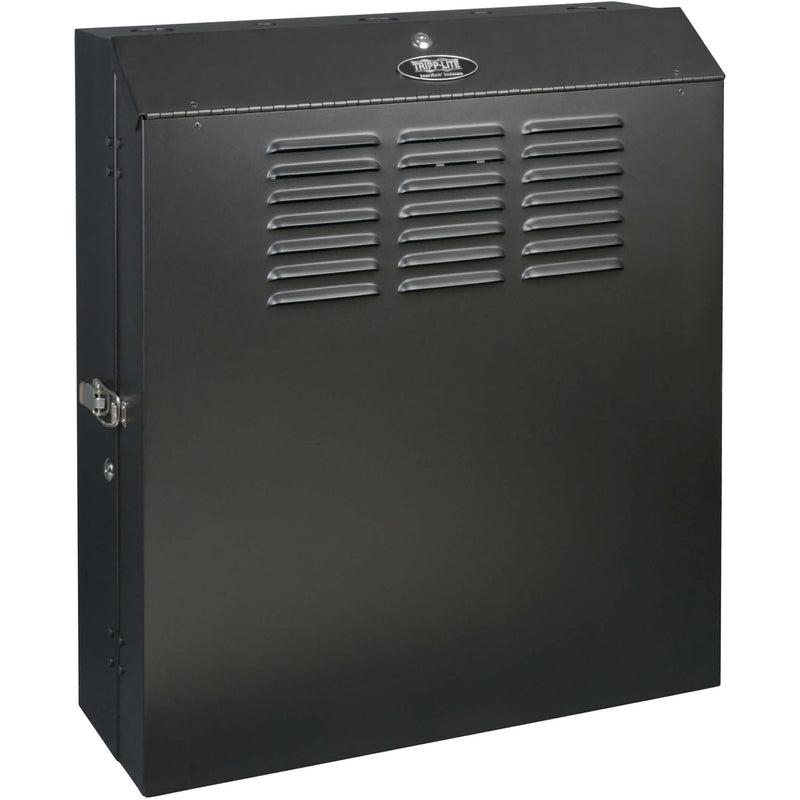 Front view of Tripp Lite SRWF5U wall-mount rack cabinet showing ventilated front panel design