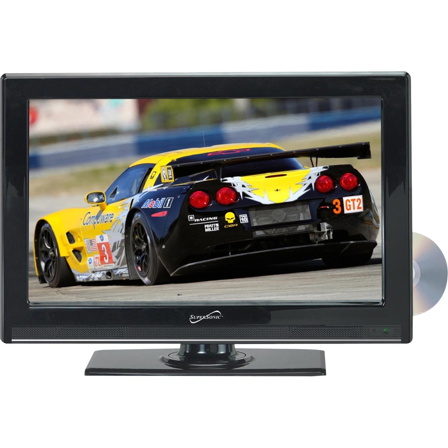 Supersonic SC-2412 24" Breitbild-LED-HD-Fernseher mit DVD-Player 1080p ATSC Digital Tuner Autokabel Fernbedienung
