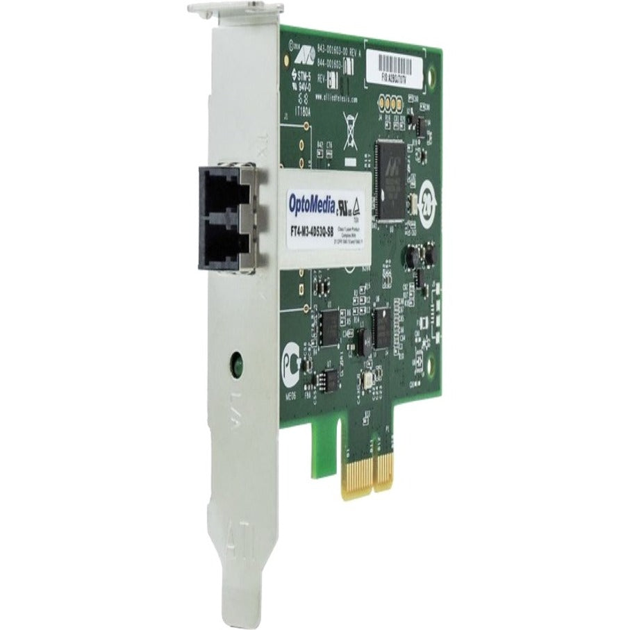 Allied Telesis AT-2911SX/LC-901 Gigabit Ethernet fiber network card with PCIe interface and single LC port-alternate-image1