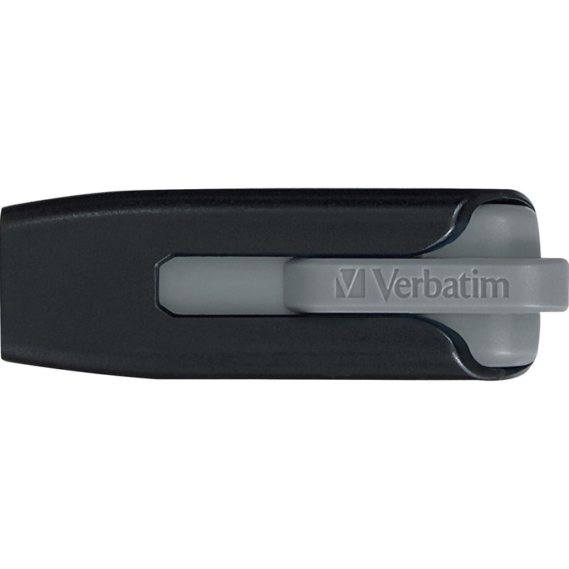 Top view of Verbatim USB drive showing slim profile and compact design