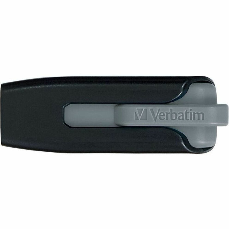 Top view of Verbatim USB drive highlighting the slider mechanism