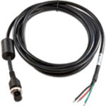 Intermec VE027-8020-B0 black cable with 6-pin female connector and exposed wire ends for vehicle battery connection-alternate-image1