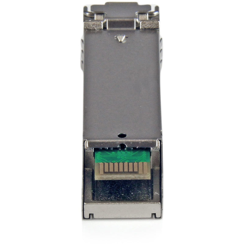 Detailed view of StarTech.com SFP module's internal circuit board and components