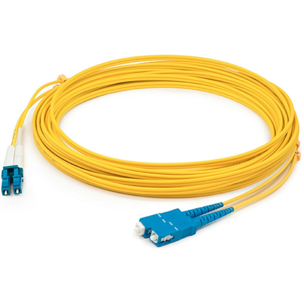 AddOn ADD-SC-LC-3M9SMF 3m SMF 9/125 Duplex SC/LC OS1 Yellow OFNR (Riser-Rated) Patch Cable, Single-mode Fiber Optic, 9.84 ft