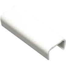 White styrene 1 1/4-inch cable raceway joint cover showing U-shaped profile for connecting raceway sections