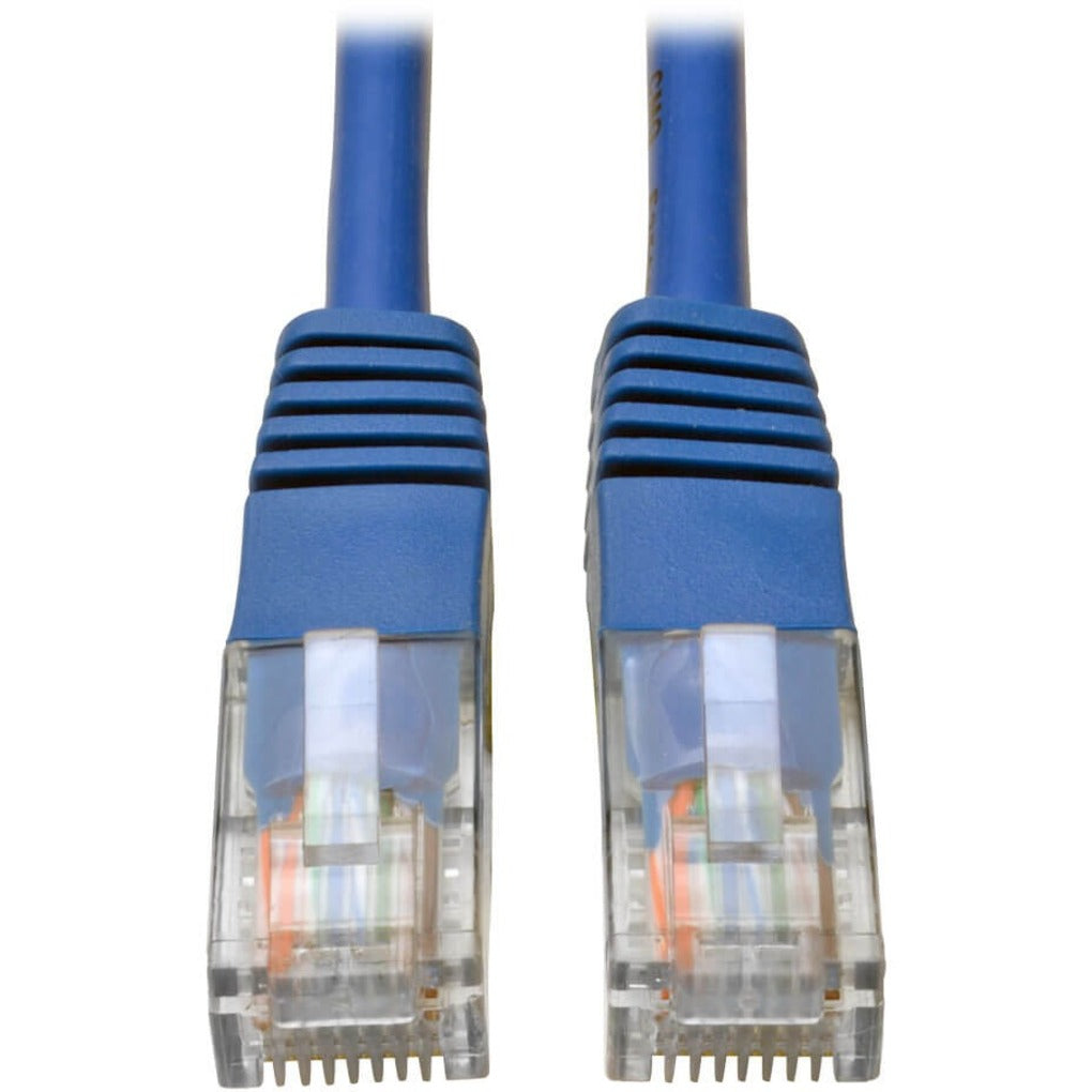Tripp Lite N002-050-BL 50英尺 Cat5e 350MHz 成型电缆（RJ45 M/M）- 蓝色，防绞线，终身保修 品牌：Tripp Lite 翻译品牌：凯普莱特Tripp Lite