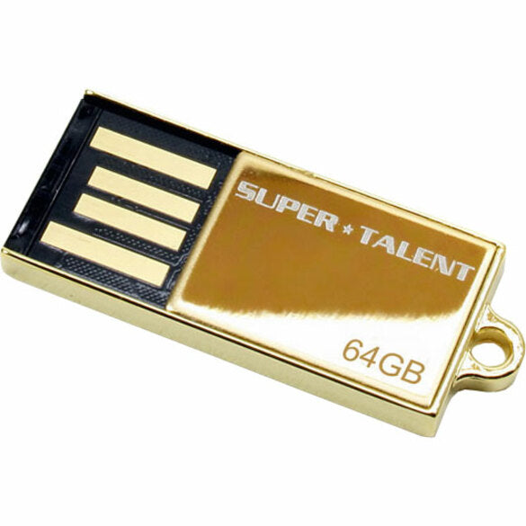 Super Talent STU64GPCG 64GB Pico C USB 2.0 Flash Drive, Shock Resistant, Capless, Water Resistant