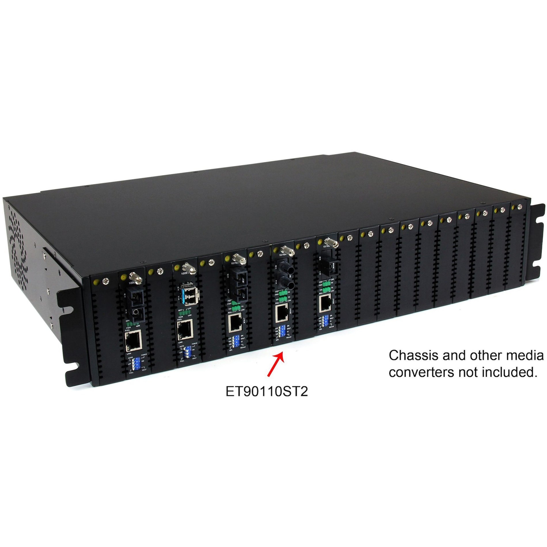 ET90110ST2 shown installed in ETCHS2U rackmount chassis with multiple converter slots-alternate-image4