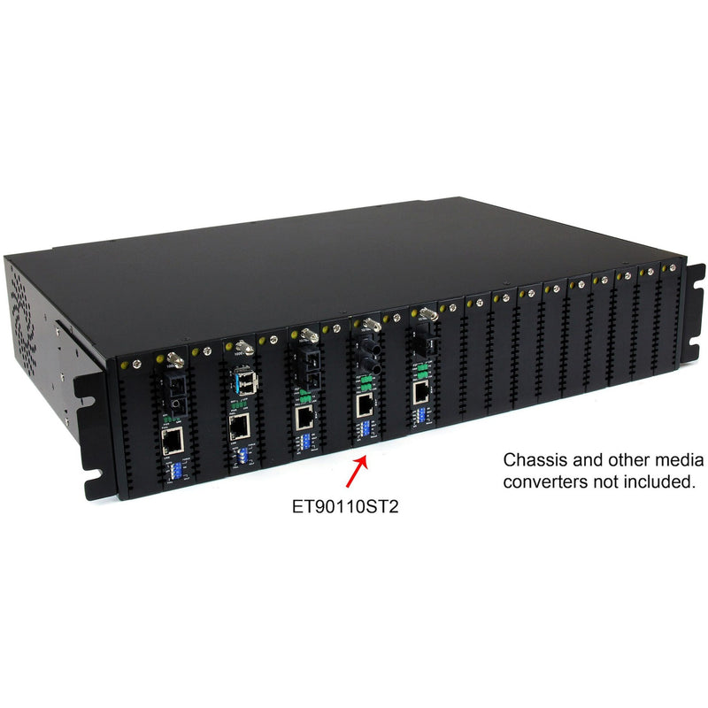 ET90110ST2 shown installed in ETCHS2U rackmount chassis with multiple converter slots