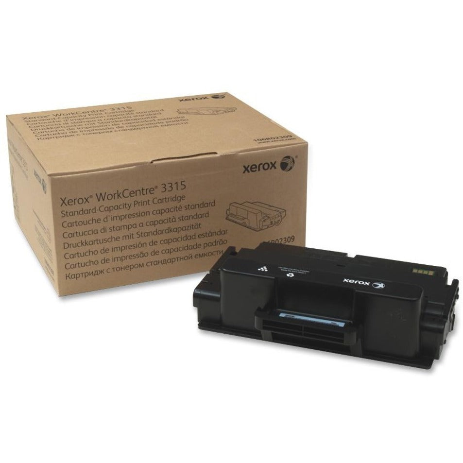 Xerox WorkCentre 3315 original black toner cartridge shown with retail packaging box-alternate-image1