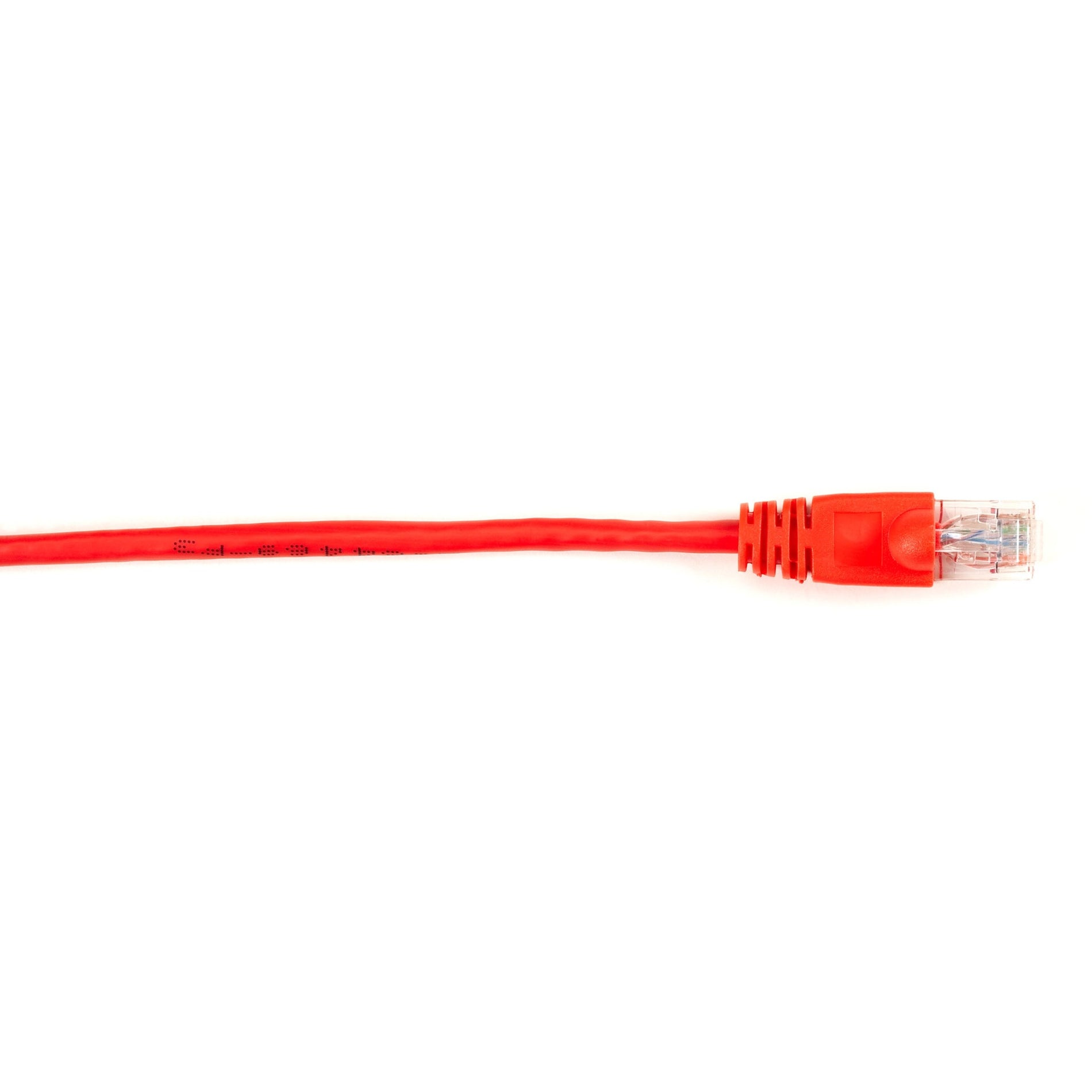 Red Cat6 ethernet patch cable with snagless boot and RJ-45 connector close-up view-alternate-image1