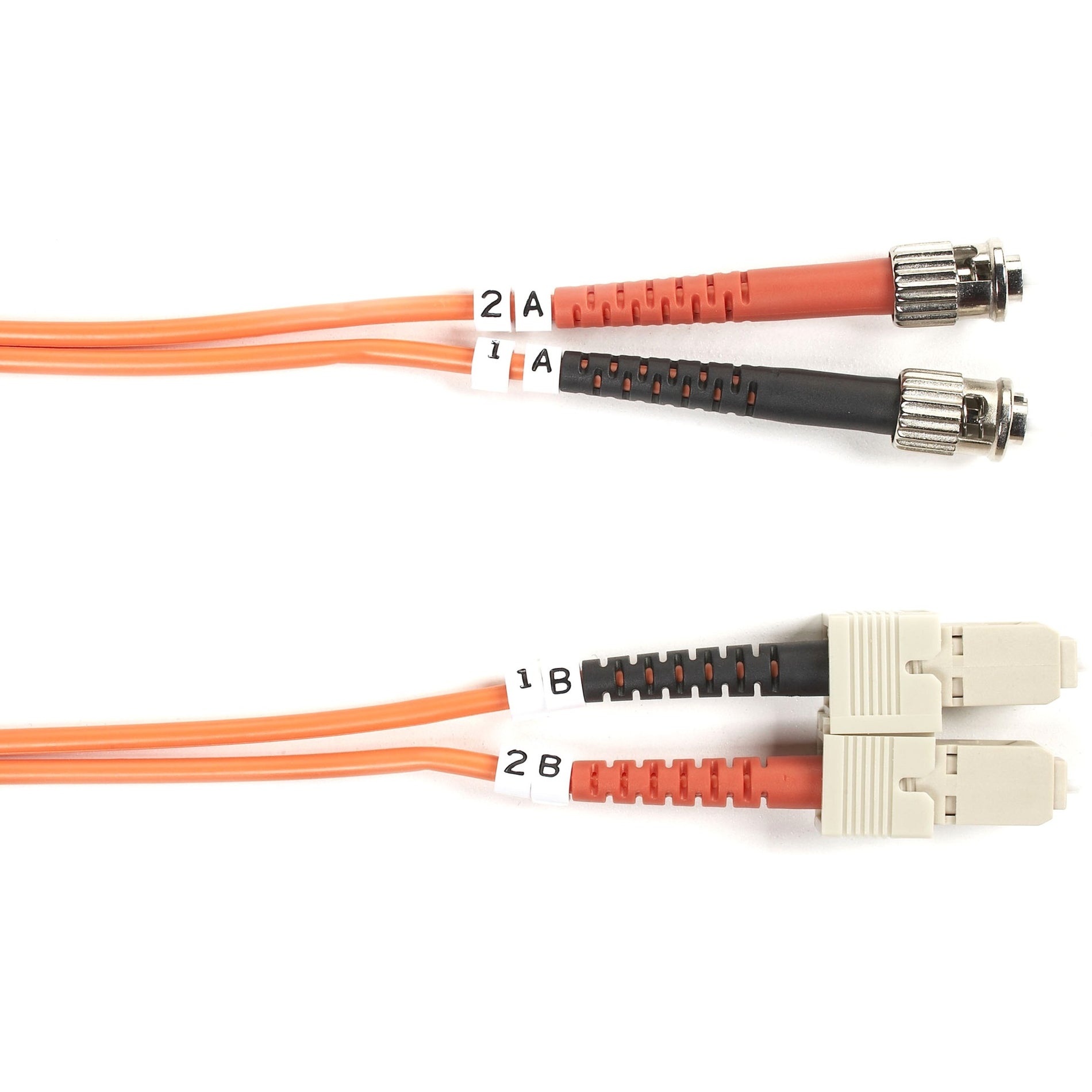 Black Box FO50-003M-STSC Fiber Optic Duplex Patch Network Cable, 10 Gbit/s, 9.80 ft, Multi-mode, Orange